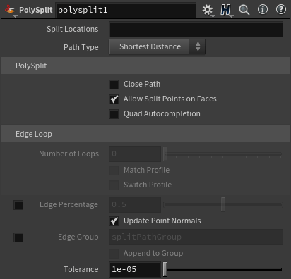 Houdini node configuration panel